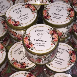 Floral Tin Wedding Favor Boxes UK