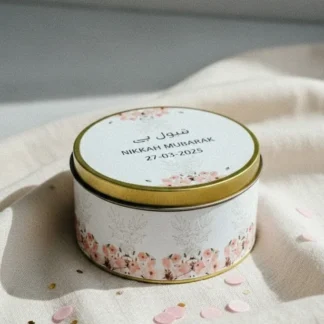 Minimalistic Nikkah Mubarak Favor Tin Boxes UK
