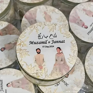 Personalized Nikkah Mubarak Favor Tin Boxes UK