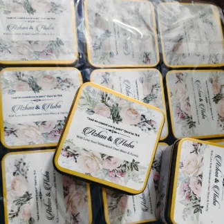 Wedding favor tin box square UK