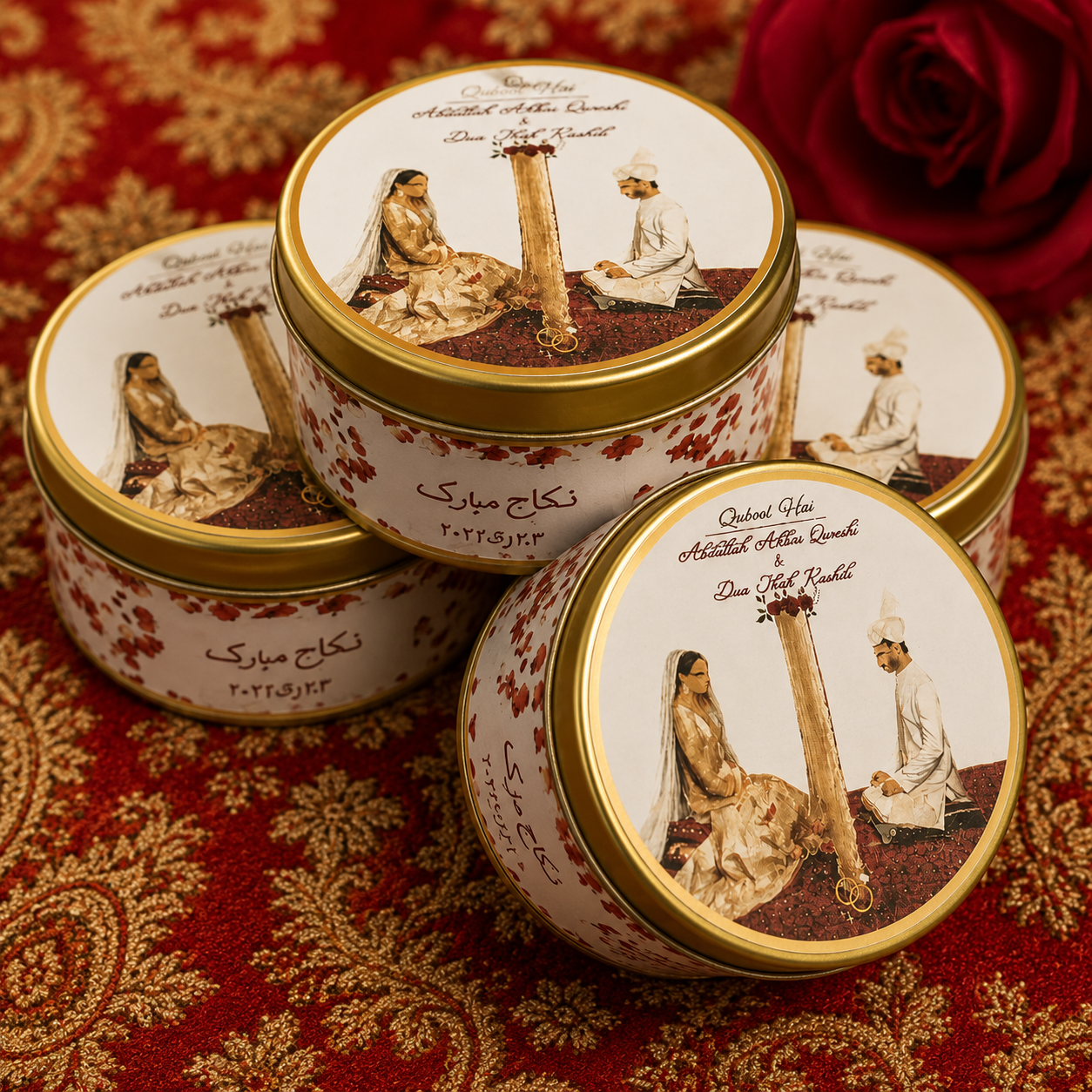 Nikkah Mubarak Wedding Favor Tin Boxes UK