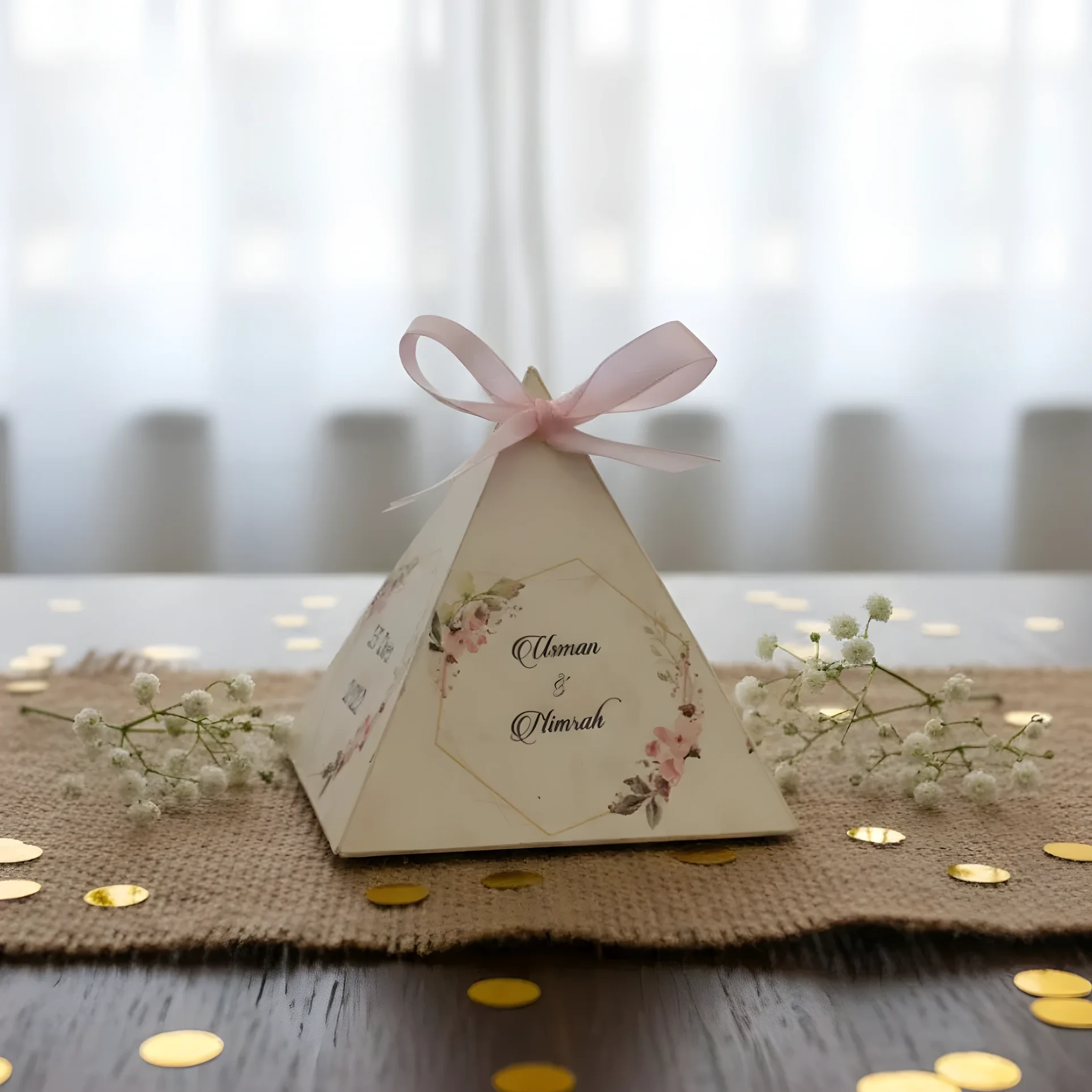 pyramid bid boxes wedding favor uk