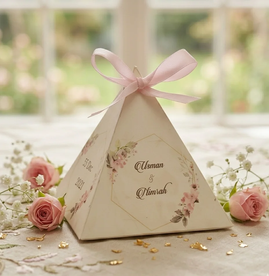 pyramid bid boxes wedding favor uk